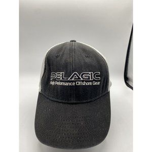 Pelagic Hat Cap Adjustable Blue White Embroidered Casual Workwear Mesh Mens